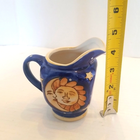 Vintage Blue Celestial Sun Moon Stars Creamer - Picture 8 of 8